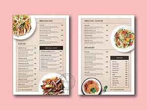 In menu, thực đơn